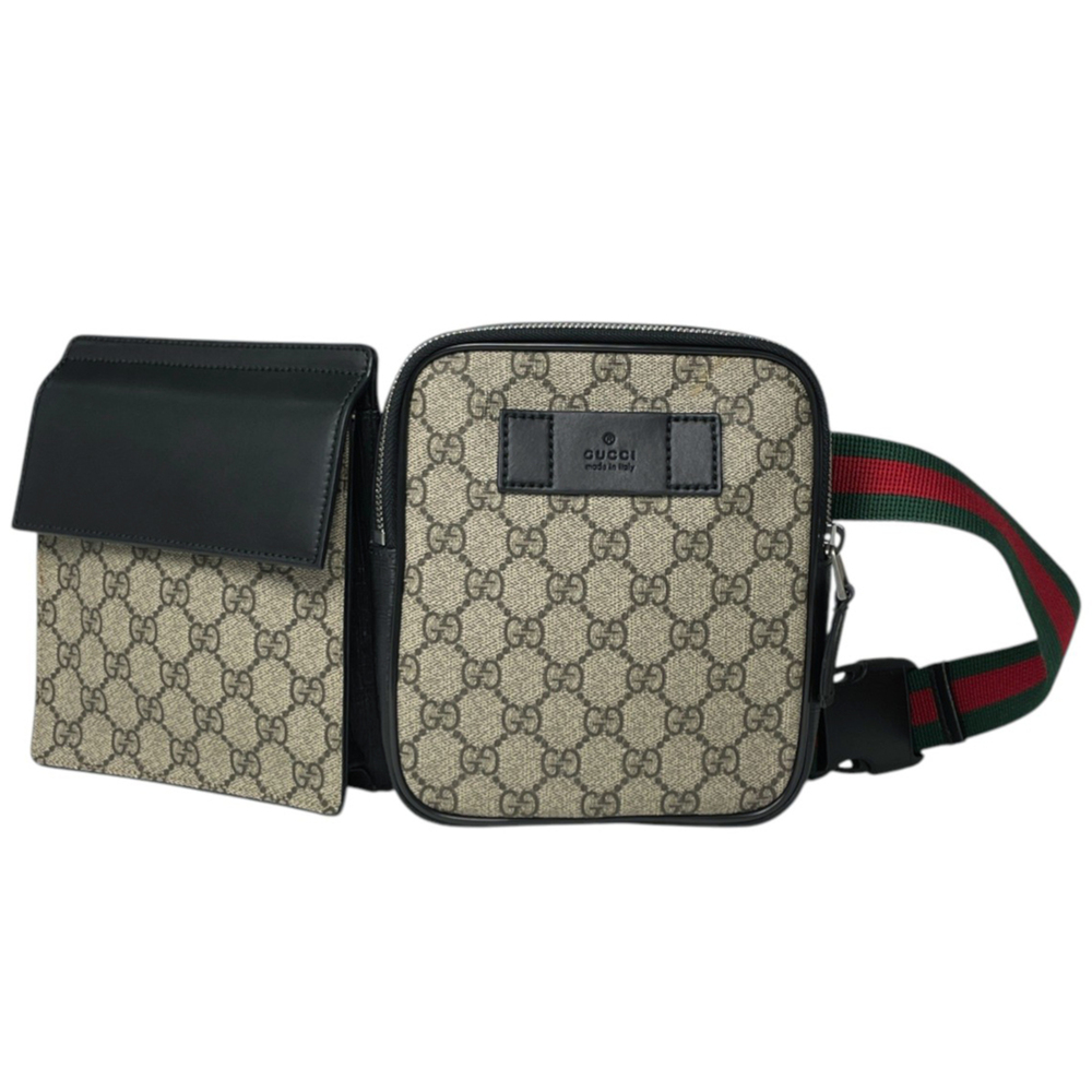 GUCCI Authentic Black Coated Canvas Fanny Pack